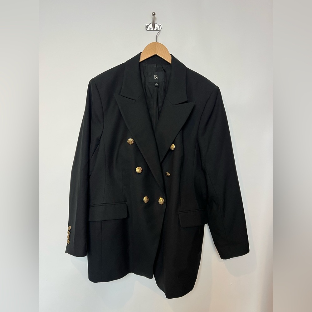 Banana‎ Republic Captain’s Blazer Double-Breasted Gold Crest Button Wool Blend - Picture 2 of 15